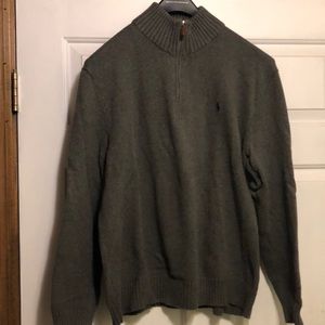 Gray polo half zip